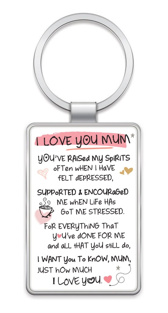 Wpl White Inspired Words Keyring - I Love You Mum - Gift Ideas