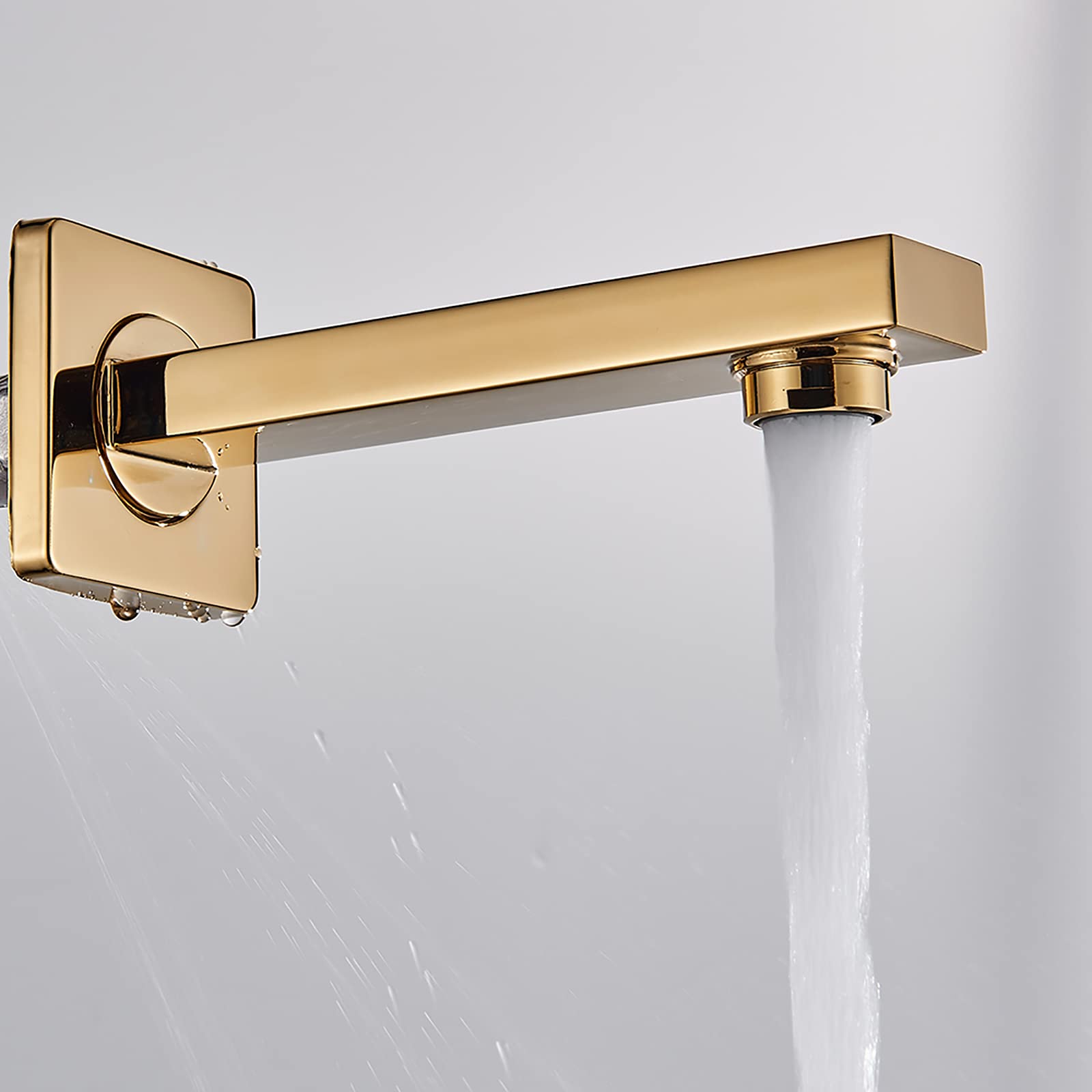 Sistema doccia a pioggia Gold Display Digitale Bagno Rubinetto Set, Ottone Pioggia Miscelatore Doccia con Soffitto Montato Soffitto, Doccia Palmare e Vasca Beccuccio