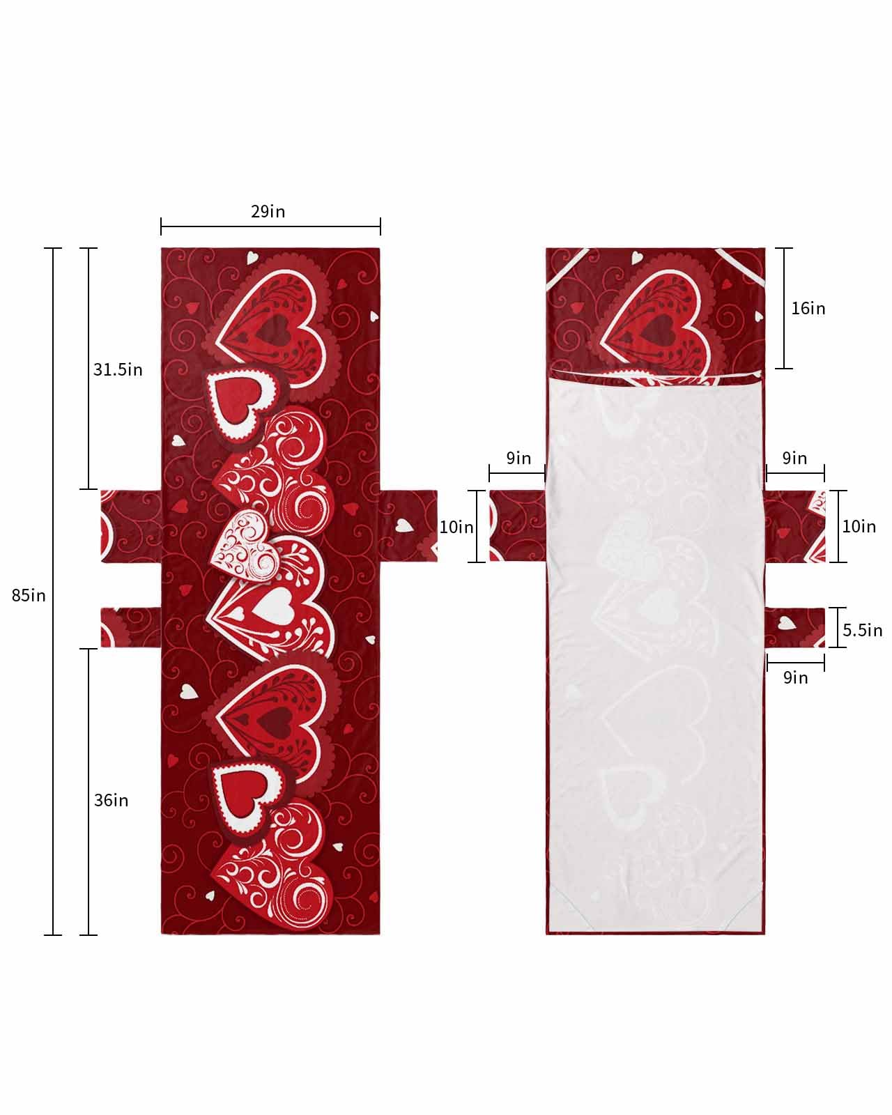 Red Love Valentines Beach Lounge Chair Towel Cover, Soft Chaise Lounge Towel with Side Pockets Patio Pool Chairs Cover for Beach/Pool Sunbathing 29x85 Dark Red Love Heart