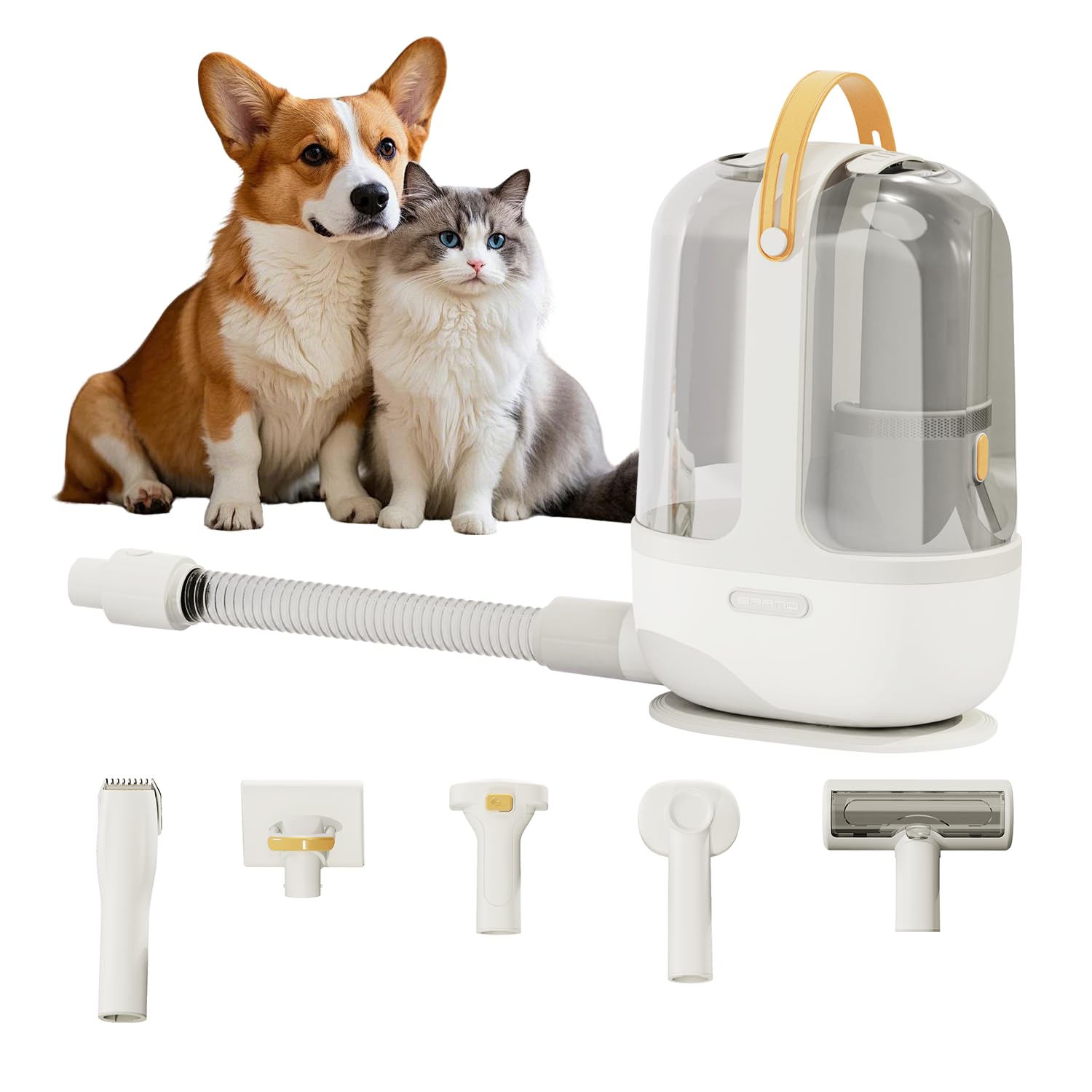 Kit per la toelettatura degli animali domestici, kit per la toelettatura di cani e gatti per una facile cura degli animali domestici a casa e all'aperto, potente aspirazione da 12000 Pa, aspirapolvere