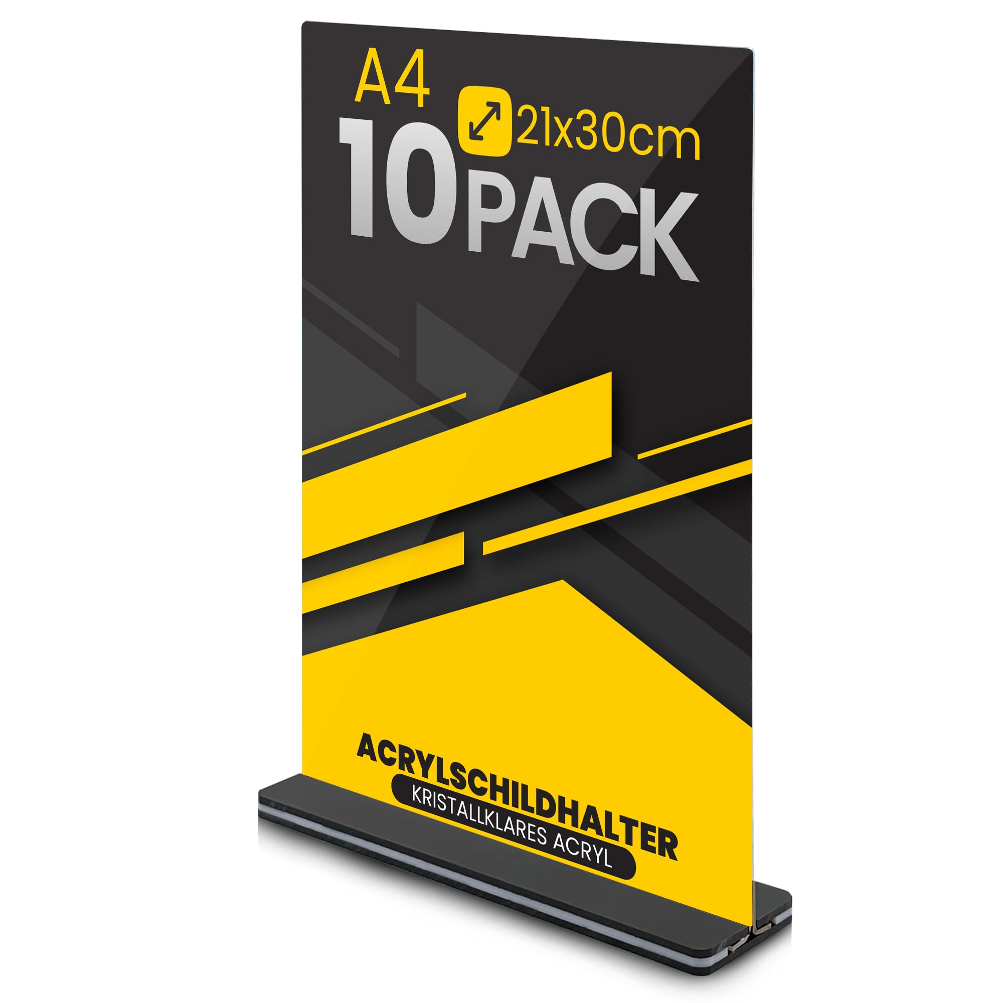 GOYAPRINT Präsentationsständer aus Plexiglas, A4, für Menüs und Werbung, transparent, für Plakate und Broschüren, Menühalter für Restaurants, Büros, Hotels und Veranstaltungen (10, A4)