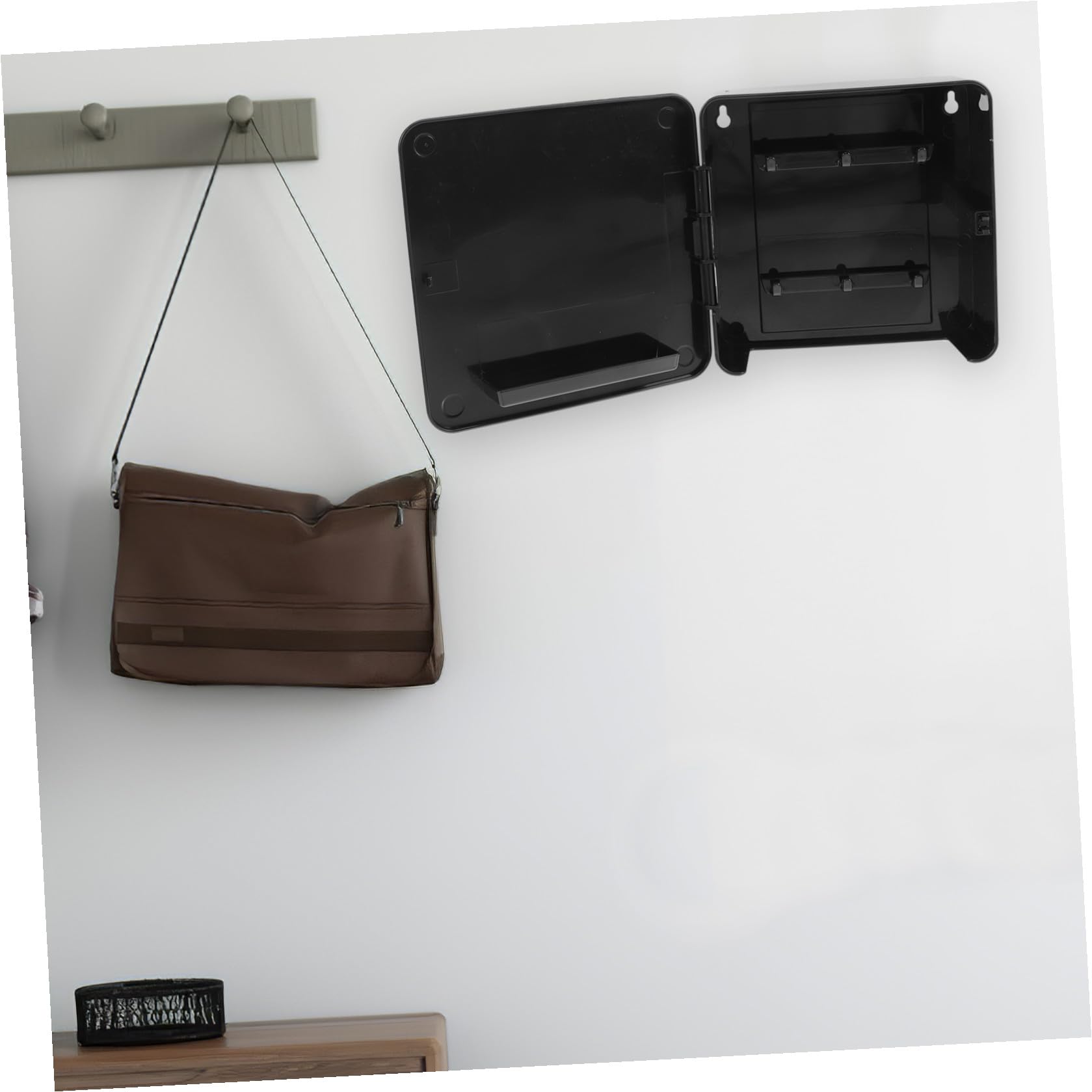 Alipis Appendichiavi da Parete Moderno in Plastica Nero, Portachiavi da Muro Design Elegante e Funzione Decorativa, per Ingresso e Libreria