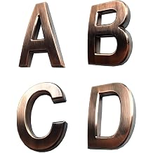 Mailbox Letters, Self Adhesive House Door Address Alphabets A B C D for Apartment Home Room. ABCD, Bronze