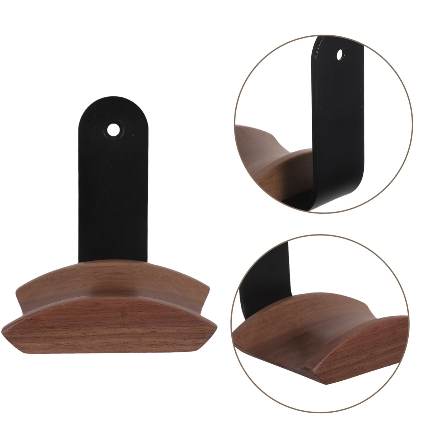 Mikikit Estante para auriculares montados en la pared colgador de auriculares gancho para colgar para colgar en la pared de madera Marrón claro