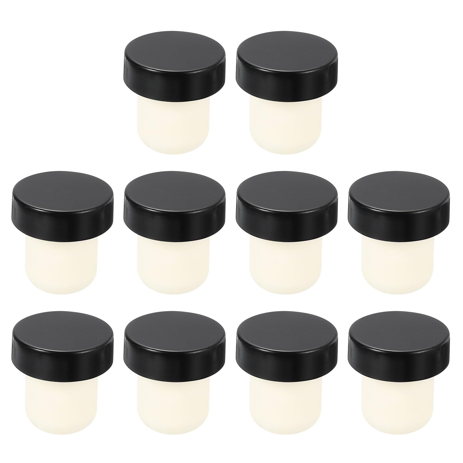 sourcing map 16Pcs T-Shaped Stoppers, 0.72inch Dia Cork Wine Stopper Reusable Wine Bottle Corks Sealing Plug for Wine Beer Beverage Bottle Crafts, Black