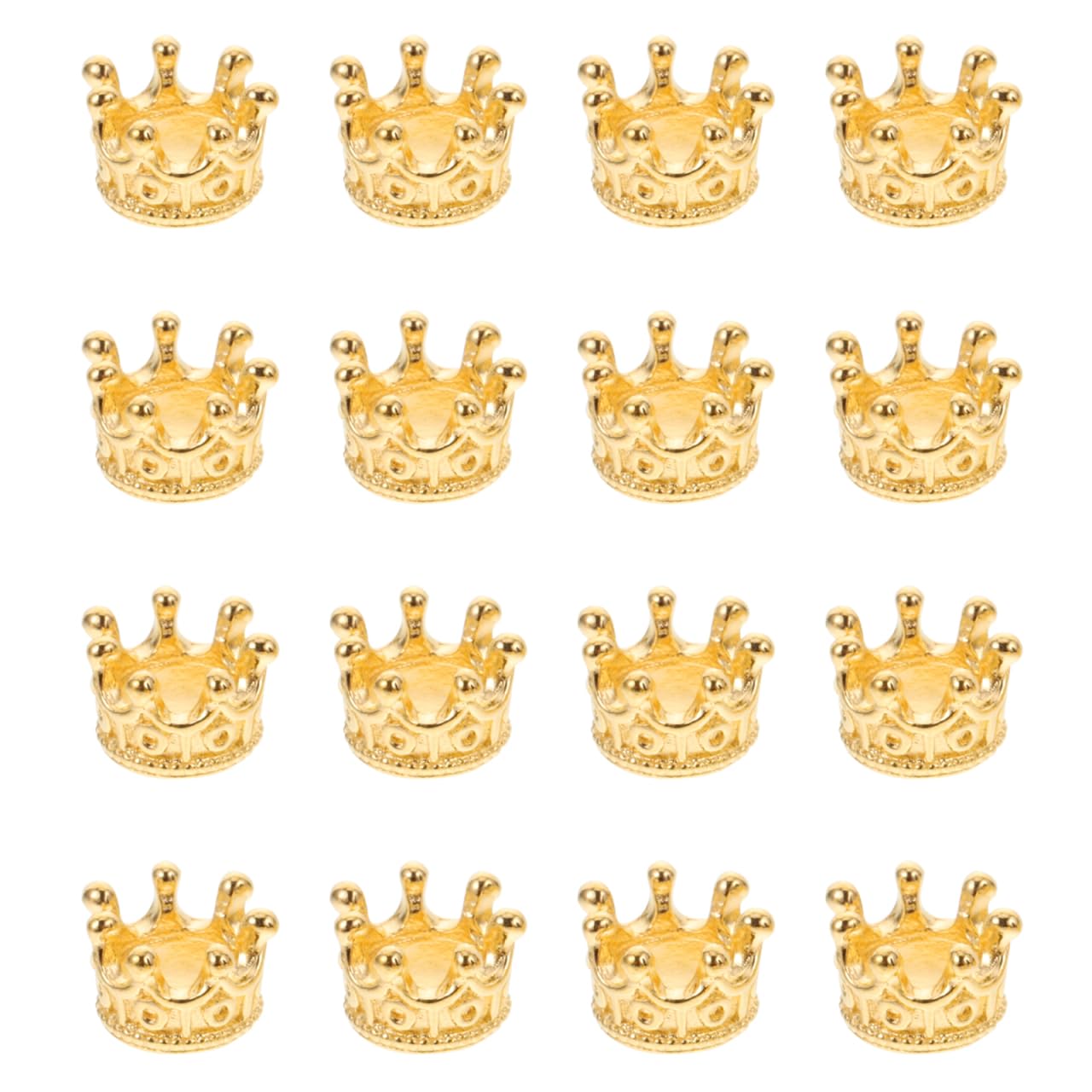 EXCEART 50pcs Mini Crown Charm Jewelry Charms Spacer Beads Miniature Ornament Pendant for DIY Craft Jewelry Making Phone Case Epoxy Resin (Golden), 1X1cm