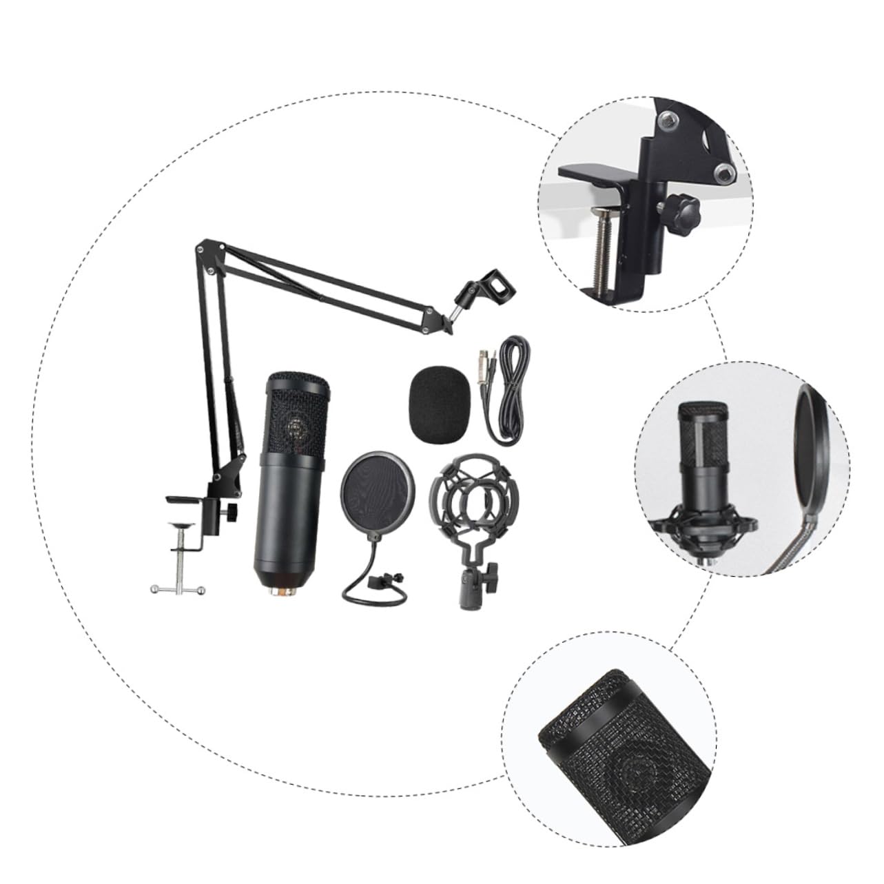 Gatuida Microphone USB à Condensateur de Diffusion Bm800 pour Streaming