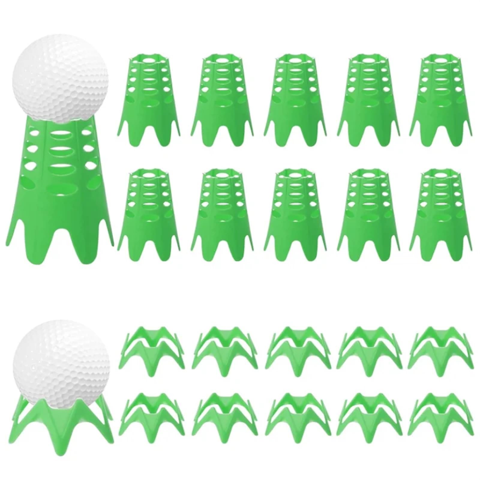 Golf Tee 20-teiliges Paket mit 10 großen und 10 kurzen Golf-Tees, Kunststoff-Golfsimulator-Tees, Übungs- und Trainingsmatten-Tees for Zuhause und draußen, sportbegeisterte Sportler FüR Einen Idealen A