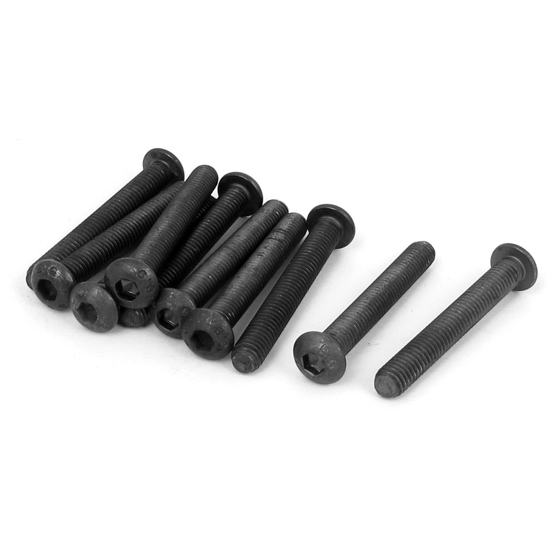 Uxcell Black Sourcingmap M6 X 45Mm Alloy Steel Hex Socket Button Head Machine Screws 10Pcs