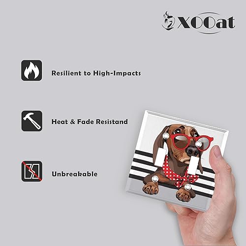 Miniatura 4 de Cubiertas de placa de interruptor de luz, placas decorativas de pared de doble palanca, 2 bandas, estética artística, tamaño estándar, placa de