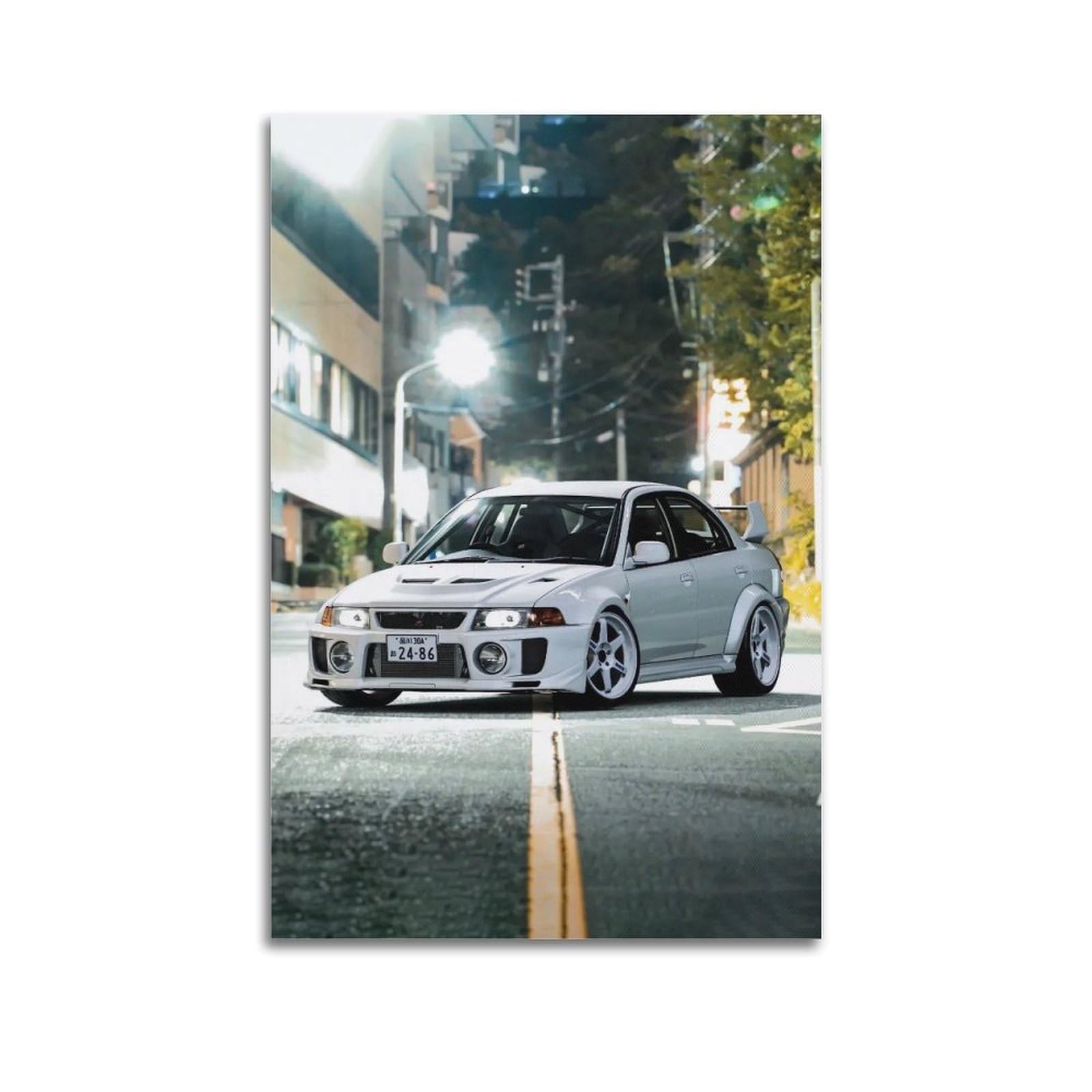 OKAHYS Retro Racing Lancer Evo IV JDM Supercar Poster Modern Decorative Canvas Prints - Ideal Wall Art for Family, Man Cave, Game Room, Boys & Girls Bedroom 12x18inch(30x45cm)