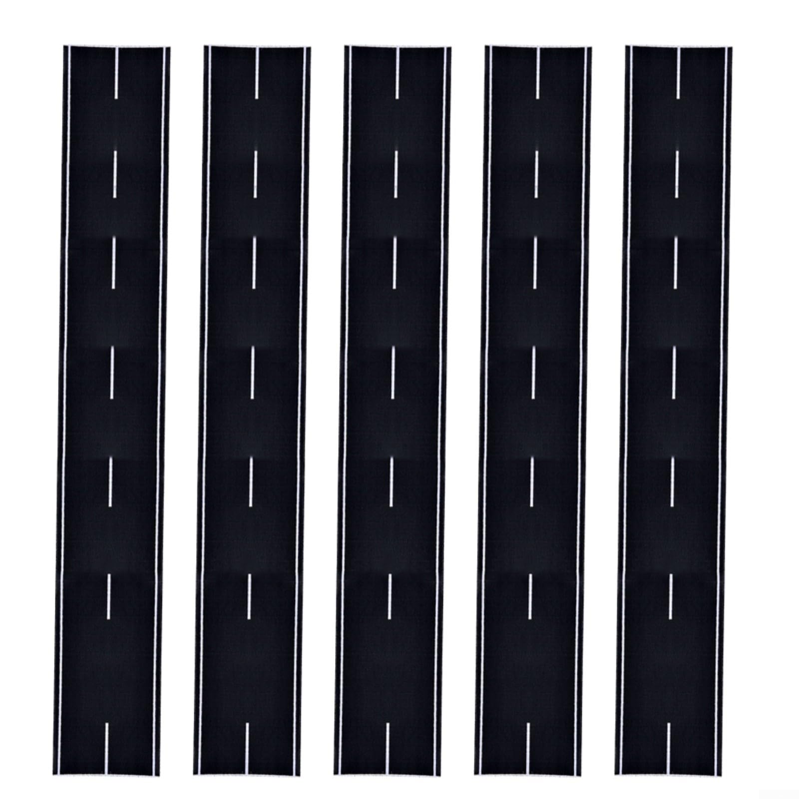 FUBESK Straight Road, 5 Pack N Scale Road Strips - 40Mm Road Width- Customize Your Layout, Asphalt Road Black Landscape Modelling N Gauge Railway Accessories