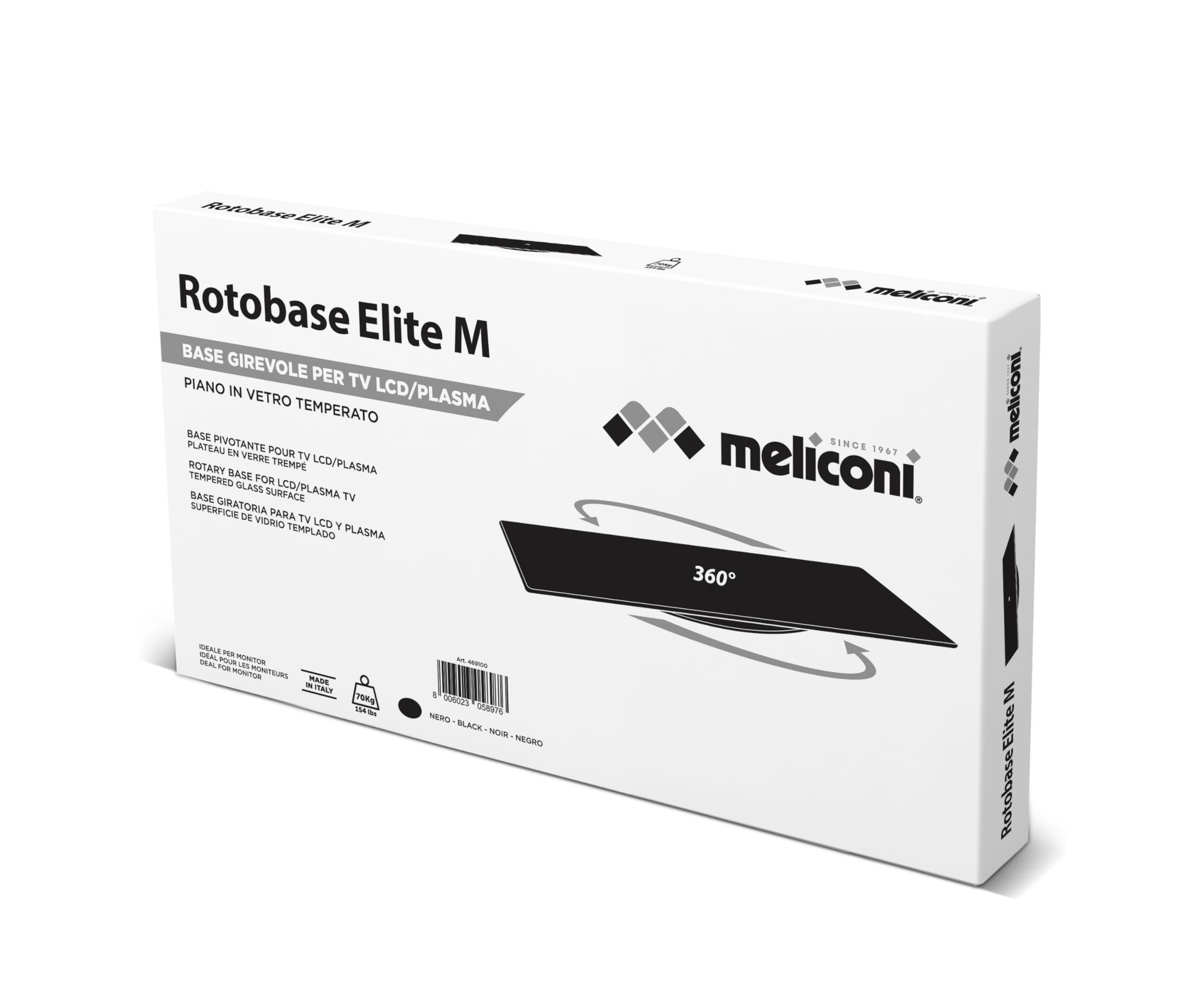 Meliconi Rotobase Elite M 469100 BA1 Stojak pod Telewizor, Czarny, M