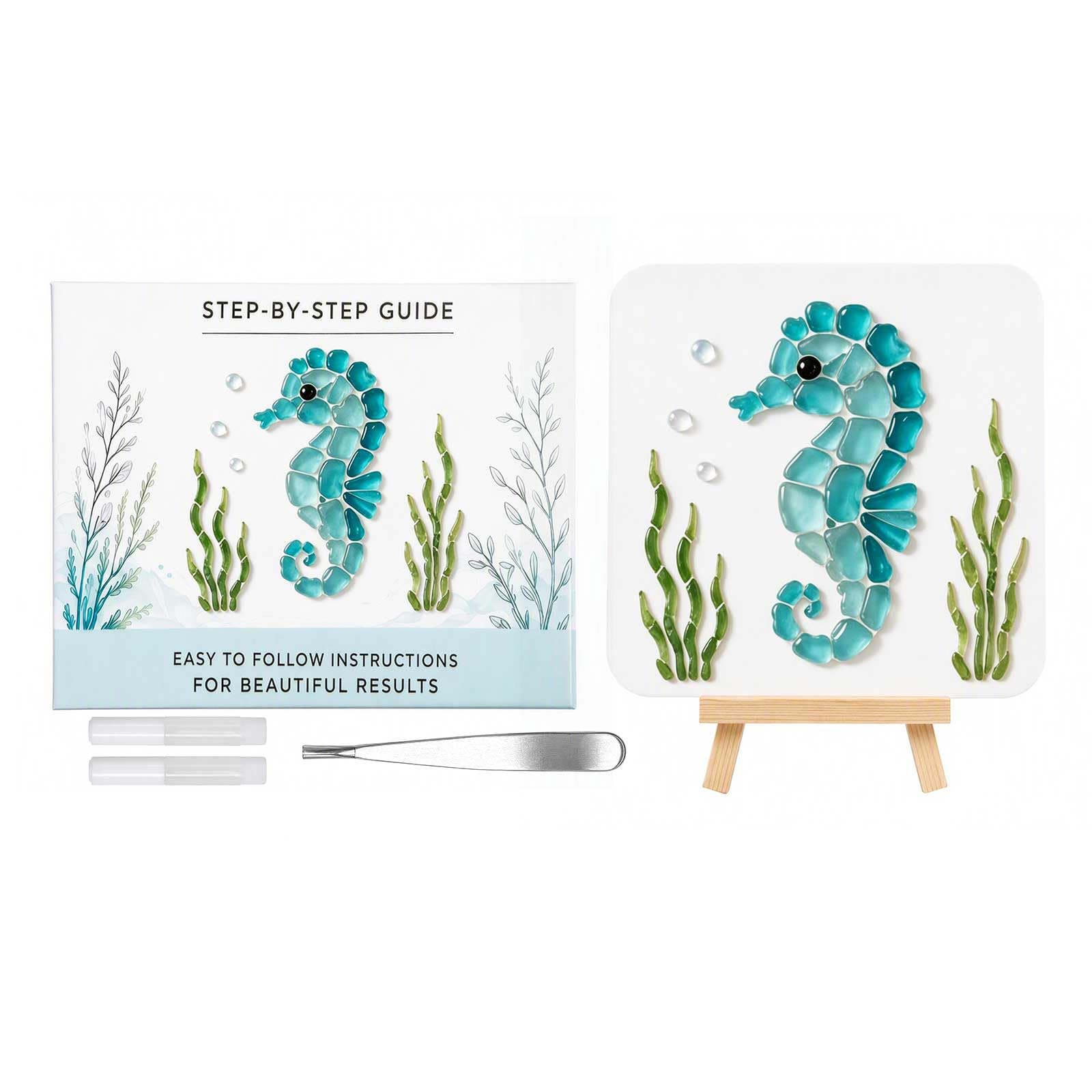 DIY Sea Glass Mosaic Kit Ocean Art Kit Handmade Decor Craft