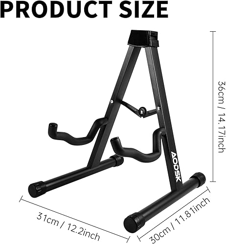 Miniatura 4 de AODSK Soporte para guitarra ajustable con marco en A para guitarras acústicas clásicas y eléctricas, Ukelele bajo portátil (paquete de 2), color