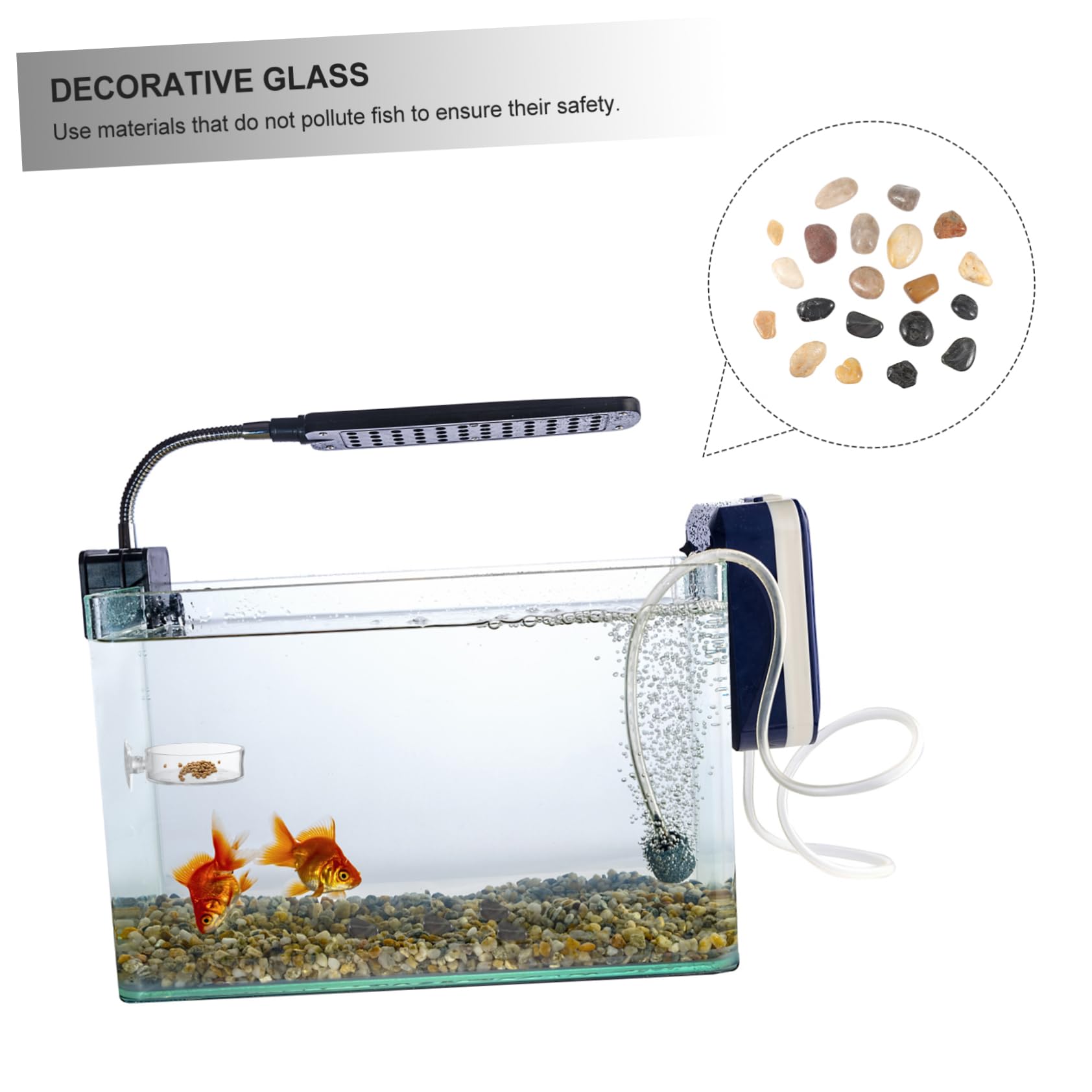 Yardwe Natural Stone Garden Pebble Decor 500g Pack Fish Tank Stones Aquatic Decor 2-3cm