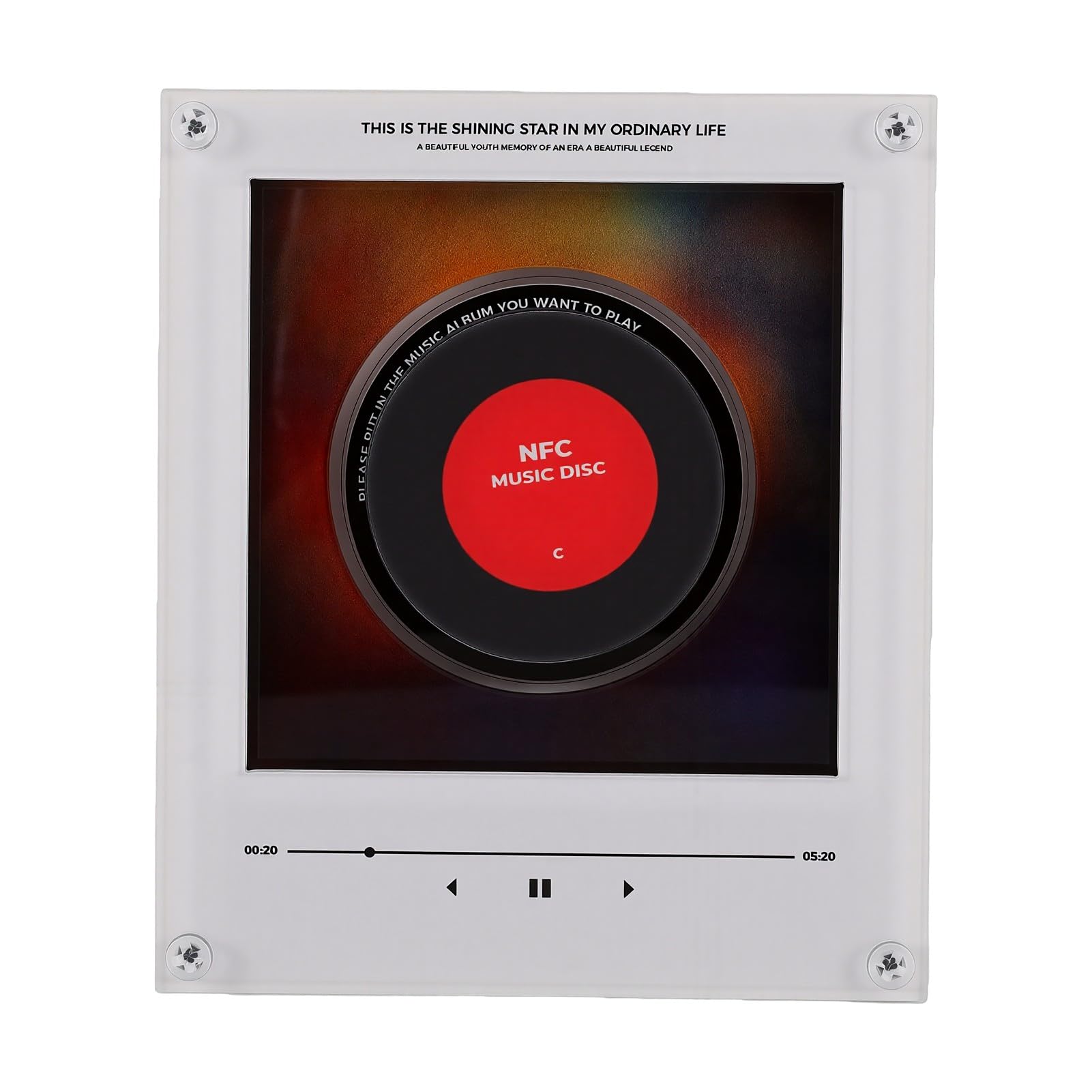 Lecteur Magnétique de Musique pour Frigo avec NFC, Tourne-Disque 256GB, Lumière Nocturne pour Décoration de Réfrigérateur