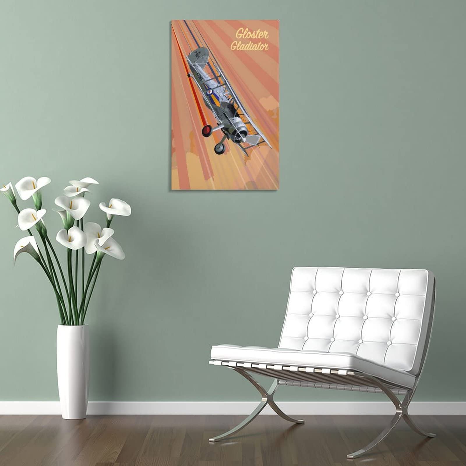 Gloster Gladiator Pop Art Poster su tela con stampa artistica da parete e da parete Modern Family Bedroom Decor Poster 40 x 60 cm