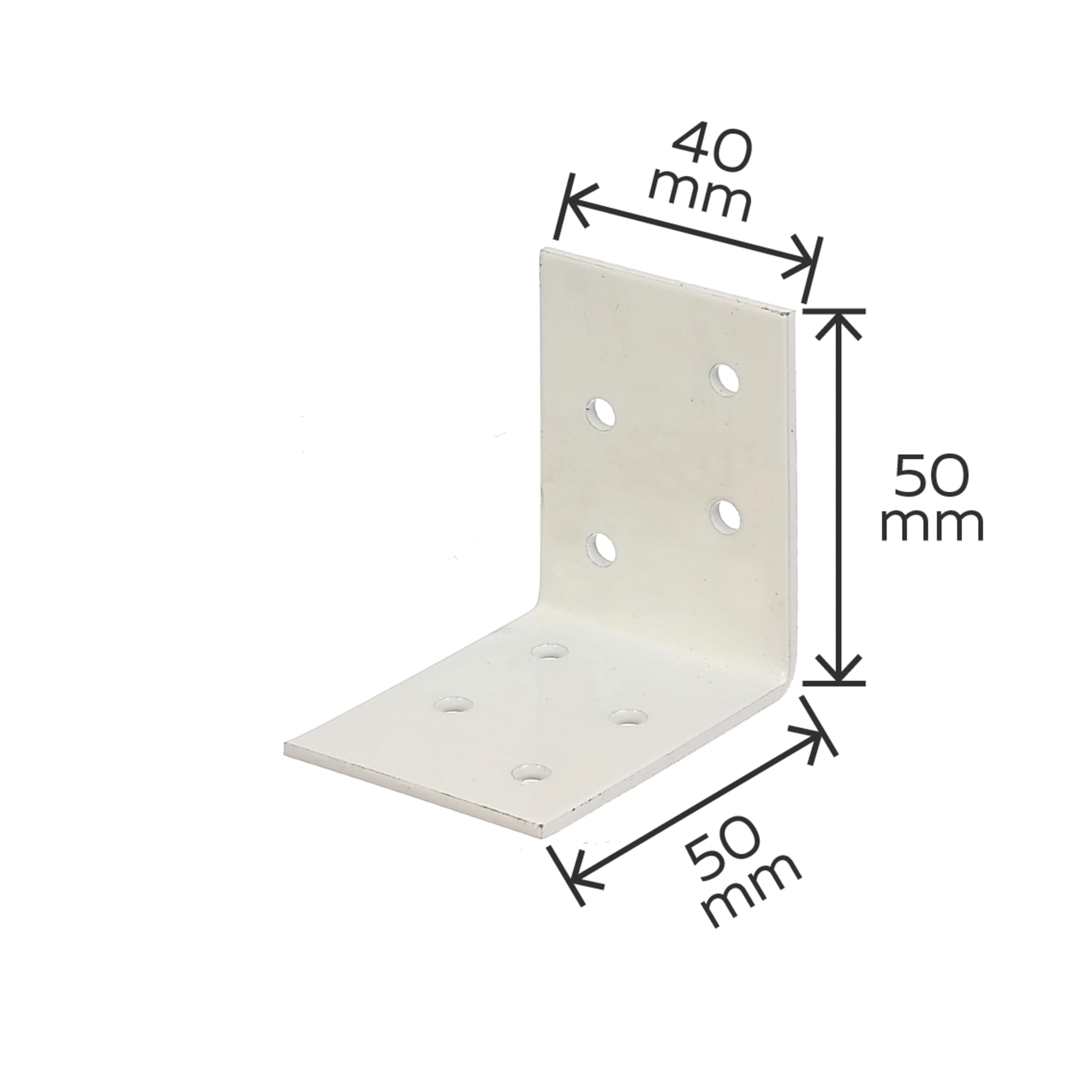 Alberts 846497 Winkelverbinder | verzinkt, weiß kunststoffbeschichtet | 50 x 50 x 40 mm | 50er Set
