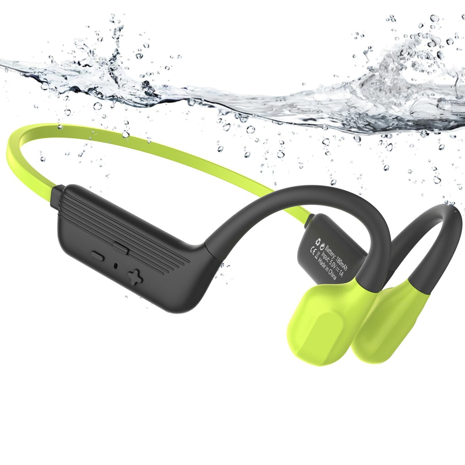 MONODEAL Kopfhörer Schwimmen IP68 wasserdichte Knochenschall Kopfhörer Bluetooth 5.4, Bone Conduction Headphones mit 8GB MP3-Player Speicher, Open-Ear Kopfhörer für Schwimmen Laufen