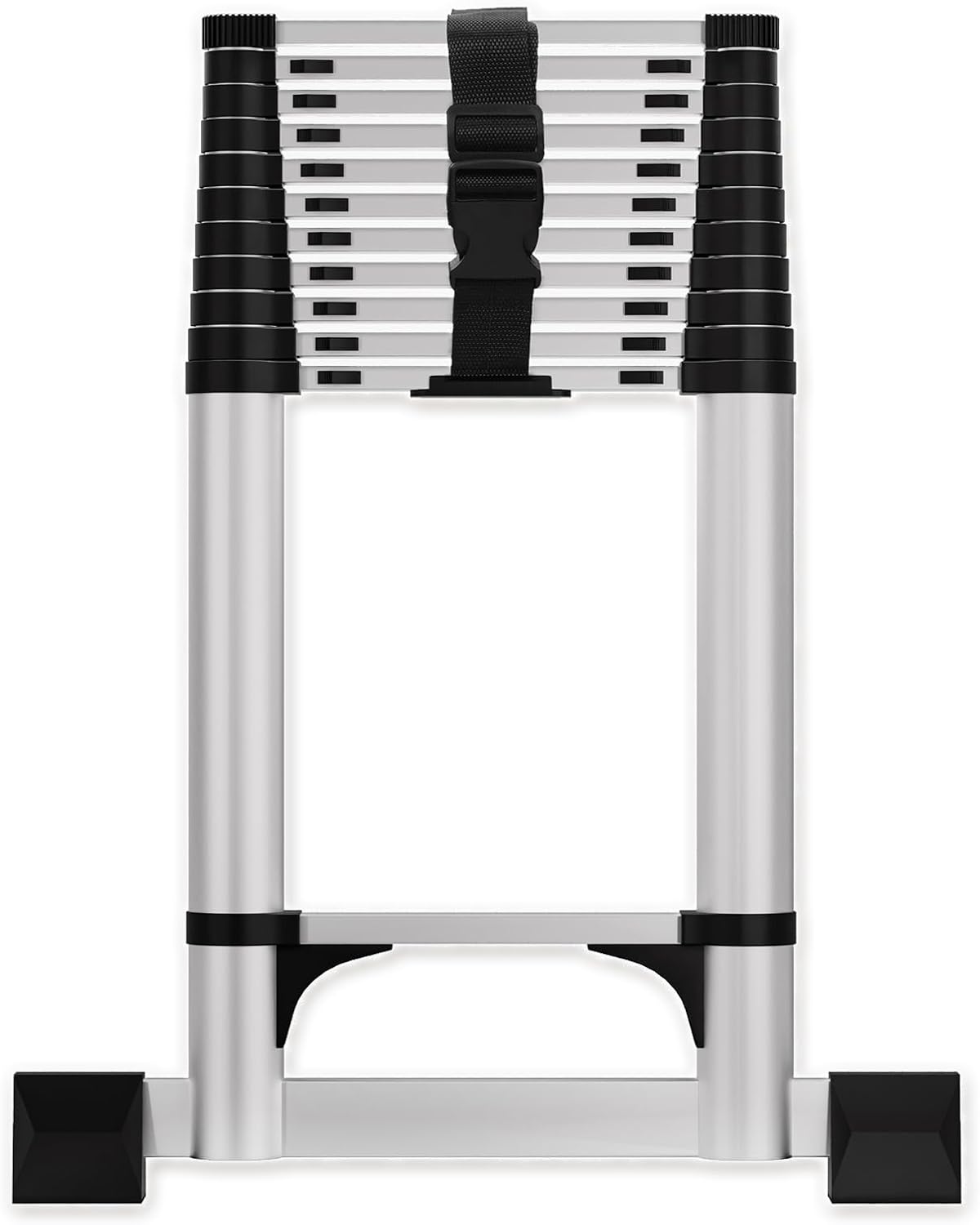 15.5ft Aluminum Telescopic Ladder，Home Telescopic Ladder with Locking Device, 330 lbs Maximum Load for Home,RV or Outdoor Operations(15.5FT-Aluminum)