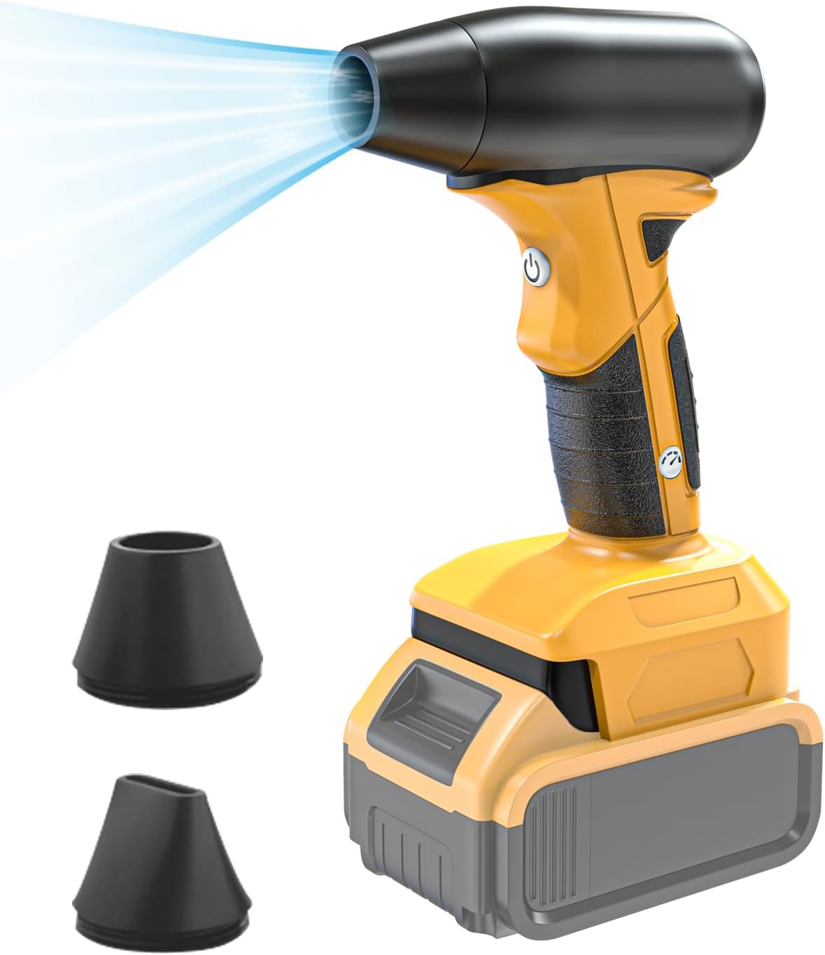 Mini Jet Dry Blower for Dewalt 20V Battery with Brushless Motor Handheld Jet Fan with 4 Gears Adjustable for Garages Sawmill Home Workshop Car Cleaning (No Battery)