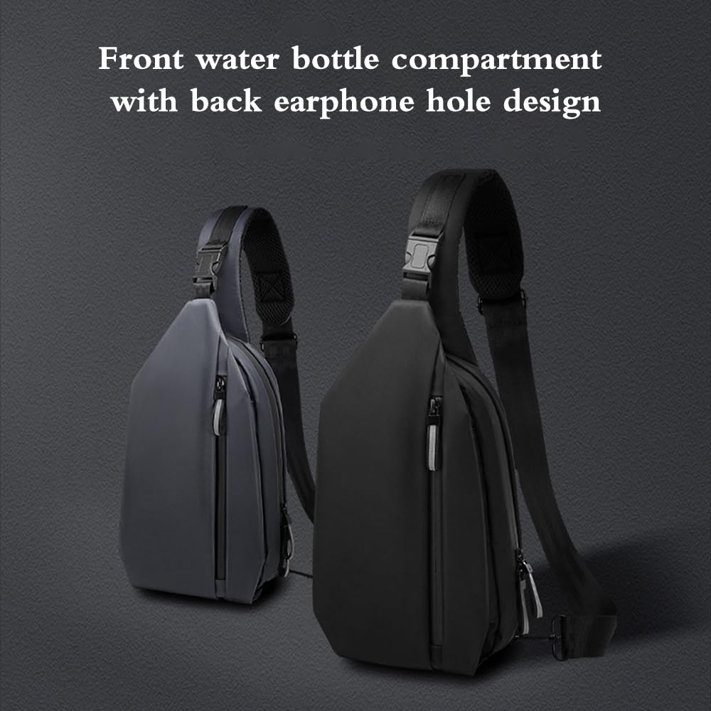 Crossbody Sling Bag, Anti-Diebstahl Herren Schultertasche, Wasserdicht Brusttasche Sling-Rucksack mit einem Riemen für Herren und Damen zur Freizeit, Reisen, Wandern, Fitnessstudio, Outdoor-Sport