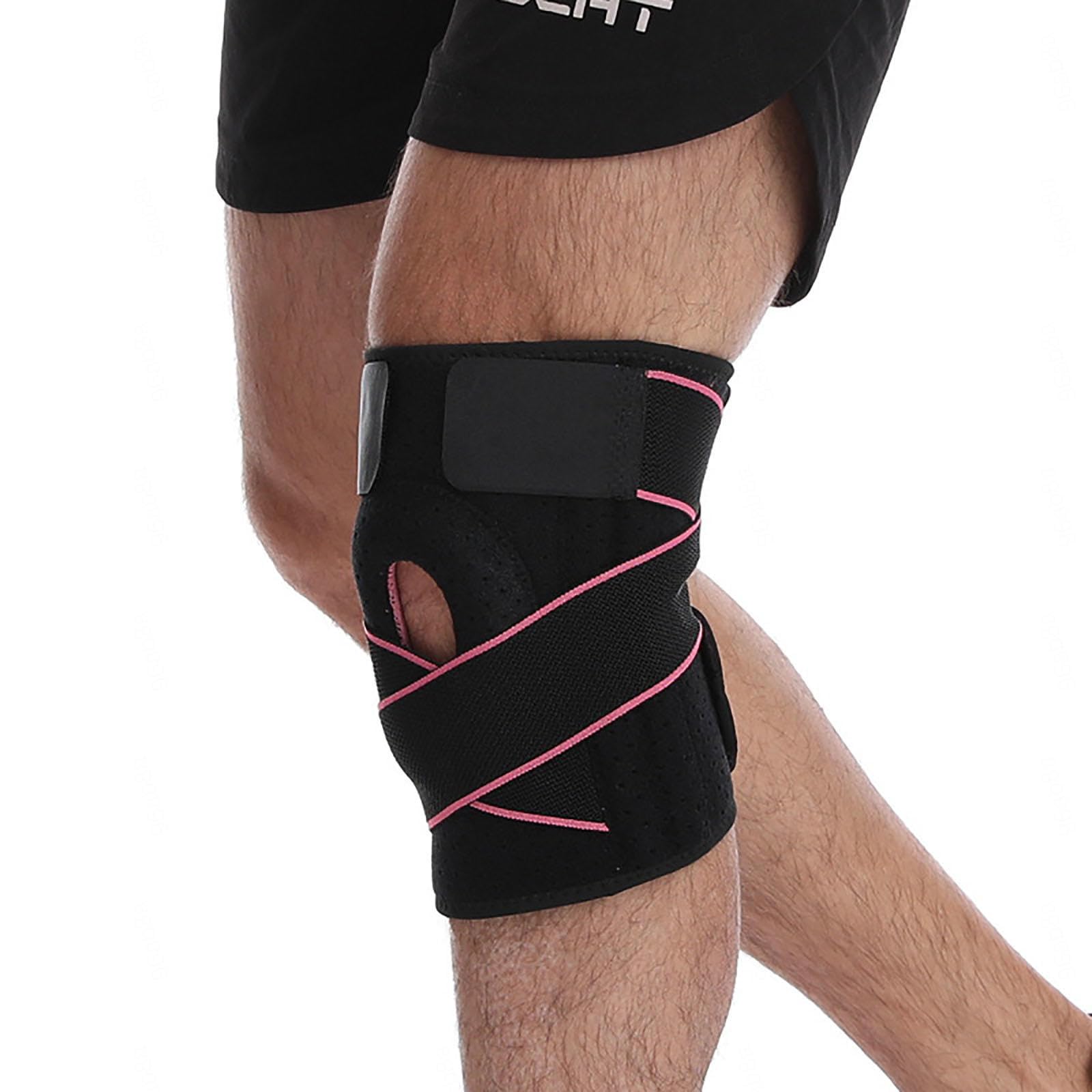 2er-Pack Kniebandage, Verstellbare Kompressions-Kniebandage mit Seitlichen Stabilisatoren und Patella-Gel-Pads, für Arthritis, Muskel-/Gelenkschmerzlinderung, Sport und Laufen,C