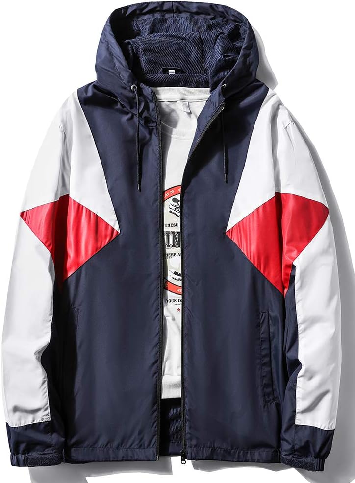 adidas red white & blue windbreaker jacket