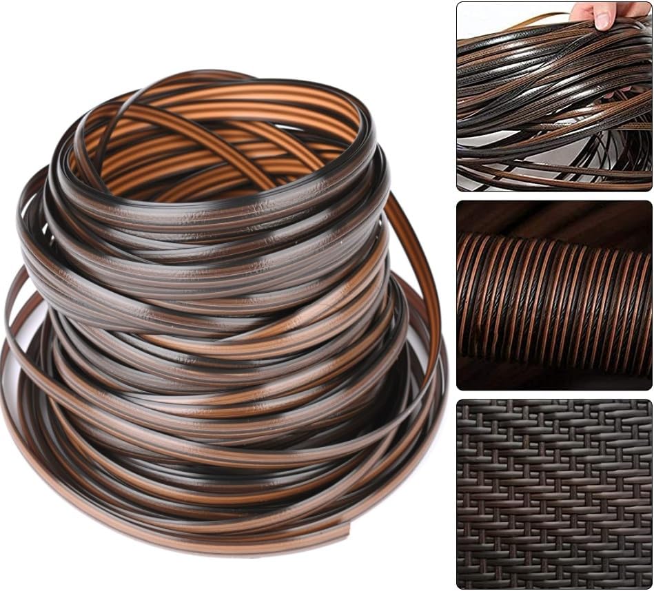 459 FT Wicker Repair Material,Gradient Brown Coffee Synthetic Rattan Repair Material with Premium New Materials Wicker Repair Kit for Rattan Chair Sofa and Storage Basket Replacement.