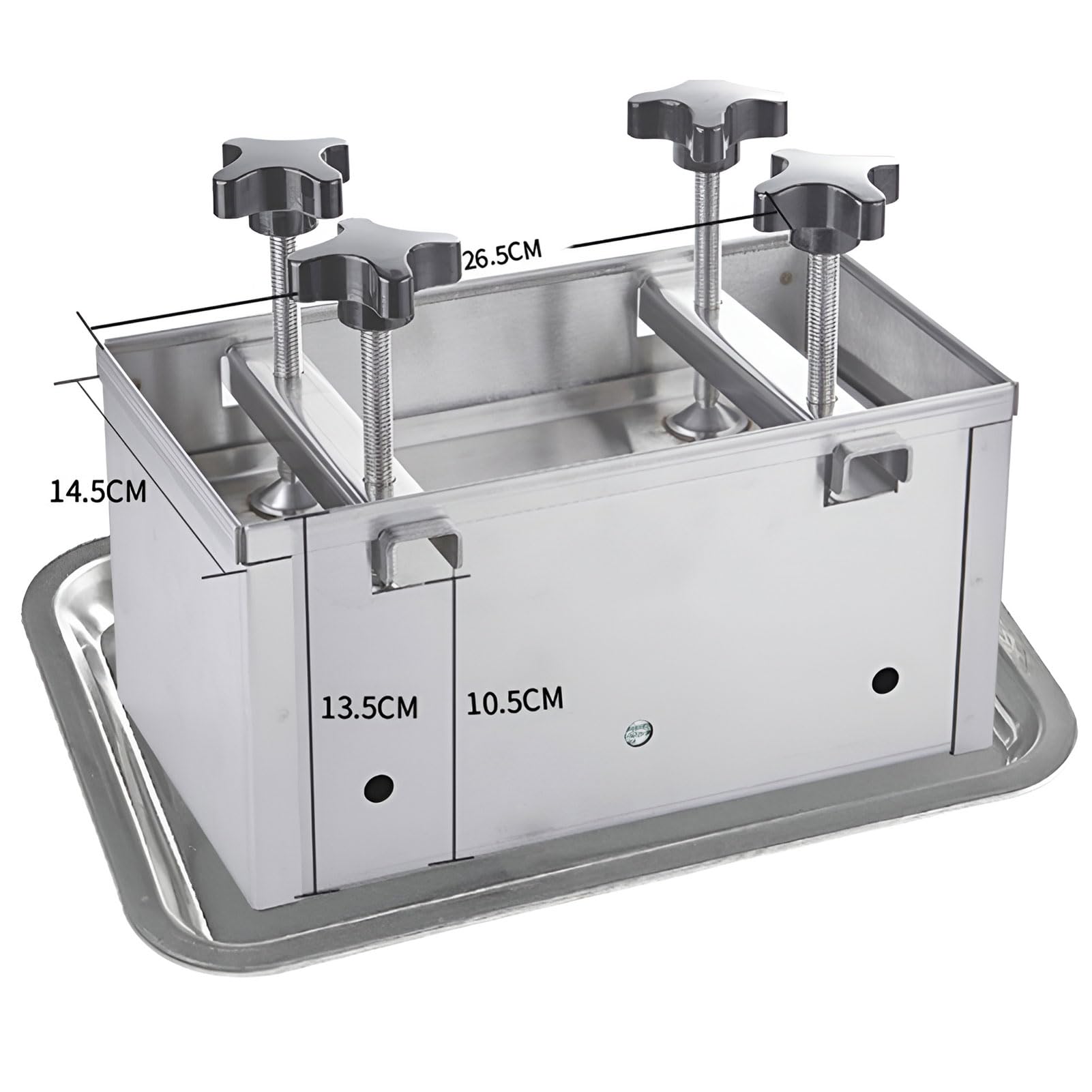 Molde de acero inoxidable para hacer hamburguesas con prensa de doble tornillo para hamburguesas rellenas, deslizadores, barbacoa y parrilla, capacidad de 2 kg