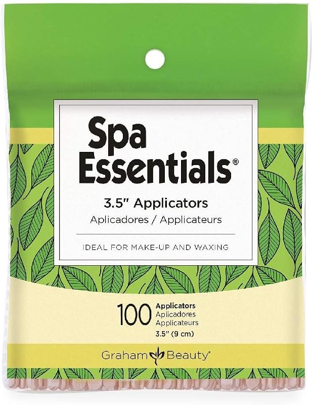 Graham Spa Essentials Aplicadores para Maquiagem e Depilação com Cera 8,89 cm, Pacote com 100