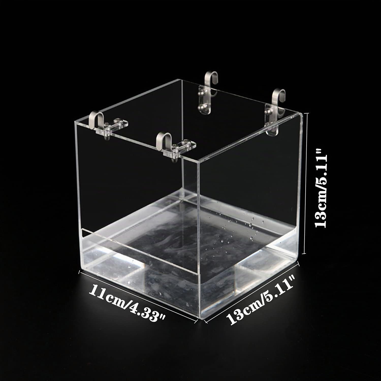 GURECOD Bain d'oiseau Suspendu Cube Bain d'oiseau Baignoire boîte de Bain Bol Cage Accessoires Petits Oiseaux canaris alouettes perroquets cacatoès tourtereaux perroquets Bain (Carré, 13x13x11cm)