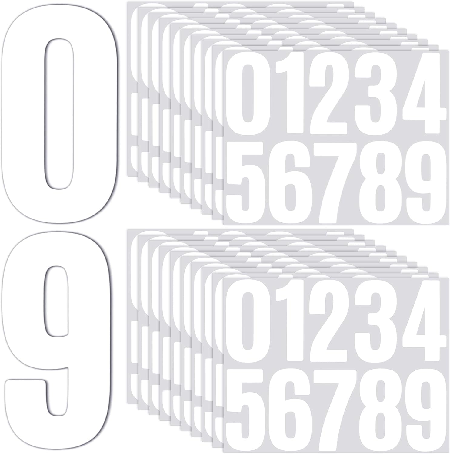 200 Pcs 4inch White Number Stickers Waterproof Stick On Numbers Vinyl