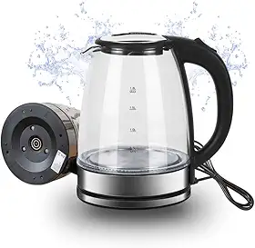 Chaleira Eletrica de Vidro 110v Potência 1200W Capacidade 1,8L Desligamento Automático Efeito de Luz Interno - Qualidade Premium Ezc® (110v)