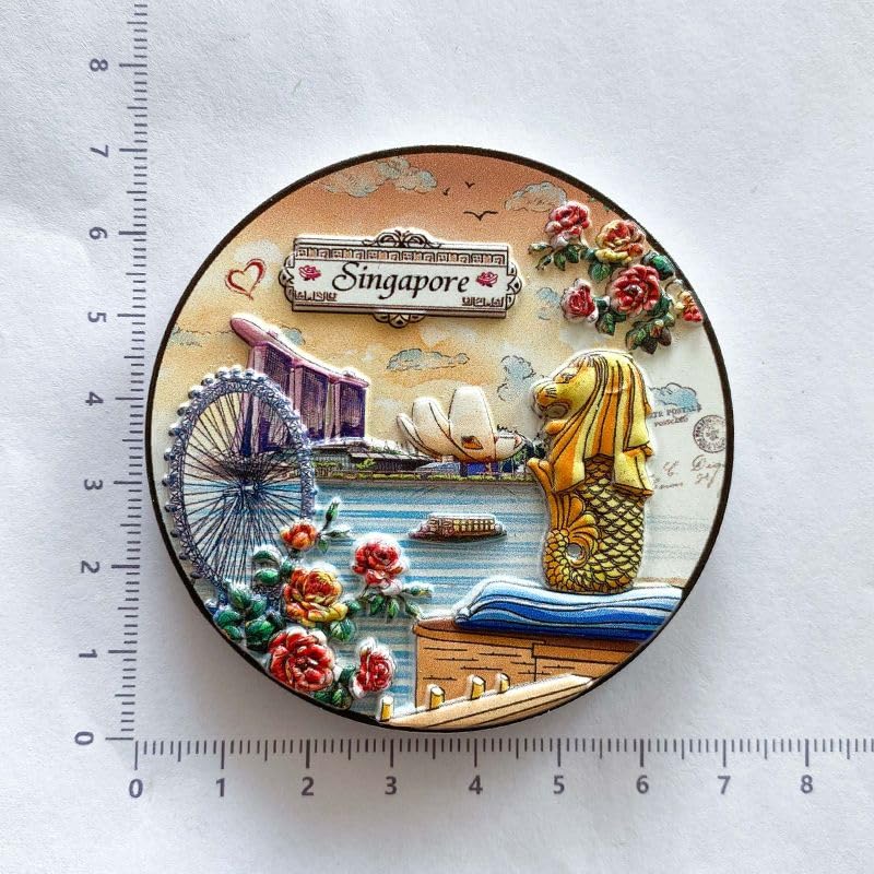 Imán decorativo 3D para refrigerador, diseño Singapur miniatura 5