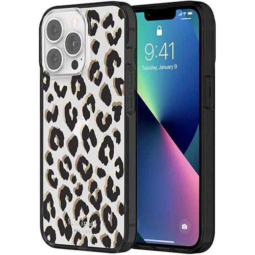 Kate Spade New York Protective Hardshell iPhone 13 Pro Max Case - City Leopard Black