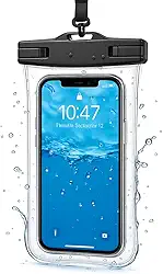 Capa Case para Celular a Prova D'Água Impermeável Transparente Universal Proteção Completa IPX8 Sensível ao Toque Ideal para Praia Trilhas Piscina Viagens (PRETA)
