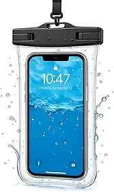 Capa Case para Celular a Prova D'Água Impermeável Transparente Universal Proteção Completa IPX8 Sensível ao Toque Ideal para Praia Trilhas Piscina Viagens (PRETA)