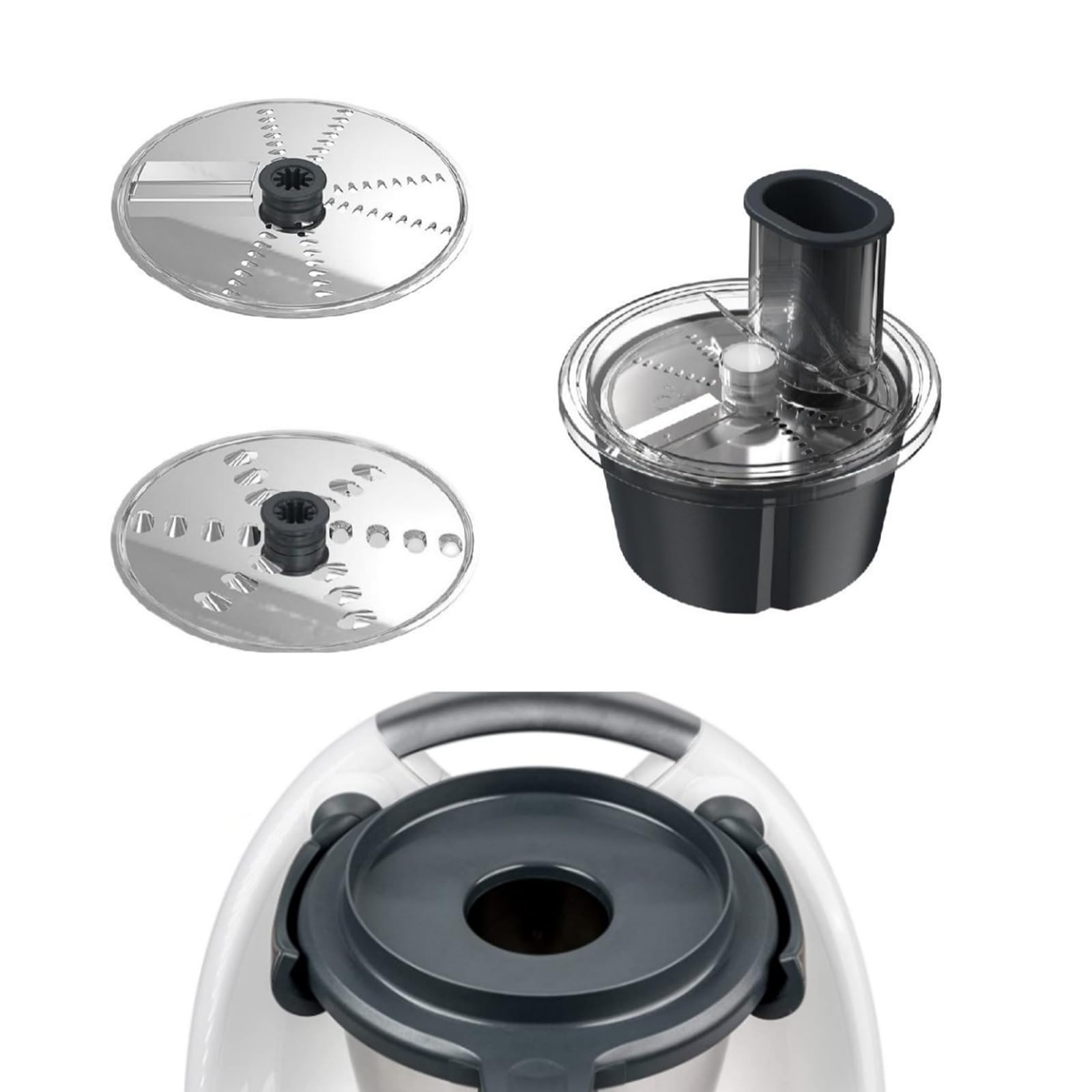 Kit de Cortador de Recipiente de Procesador de Alimentos, Disco Accesorio de Rebanado y Rallado de Batidora para Thermomix TM 5 TM 6