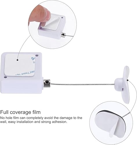 Miniatura 4 de MECCANIXITY Cerradura de cable retráctil con adhesivo de doble cara, control remoto lento, terminal de arco de bloqueo de seguridad para TV, DVD,