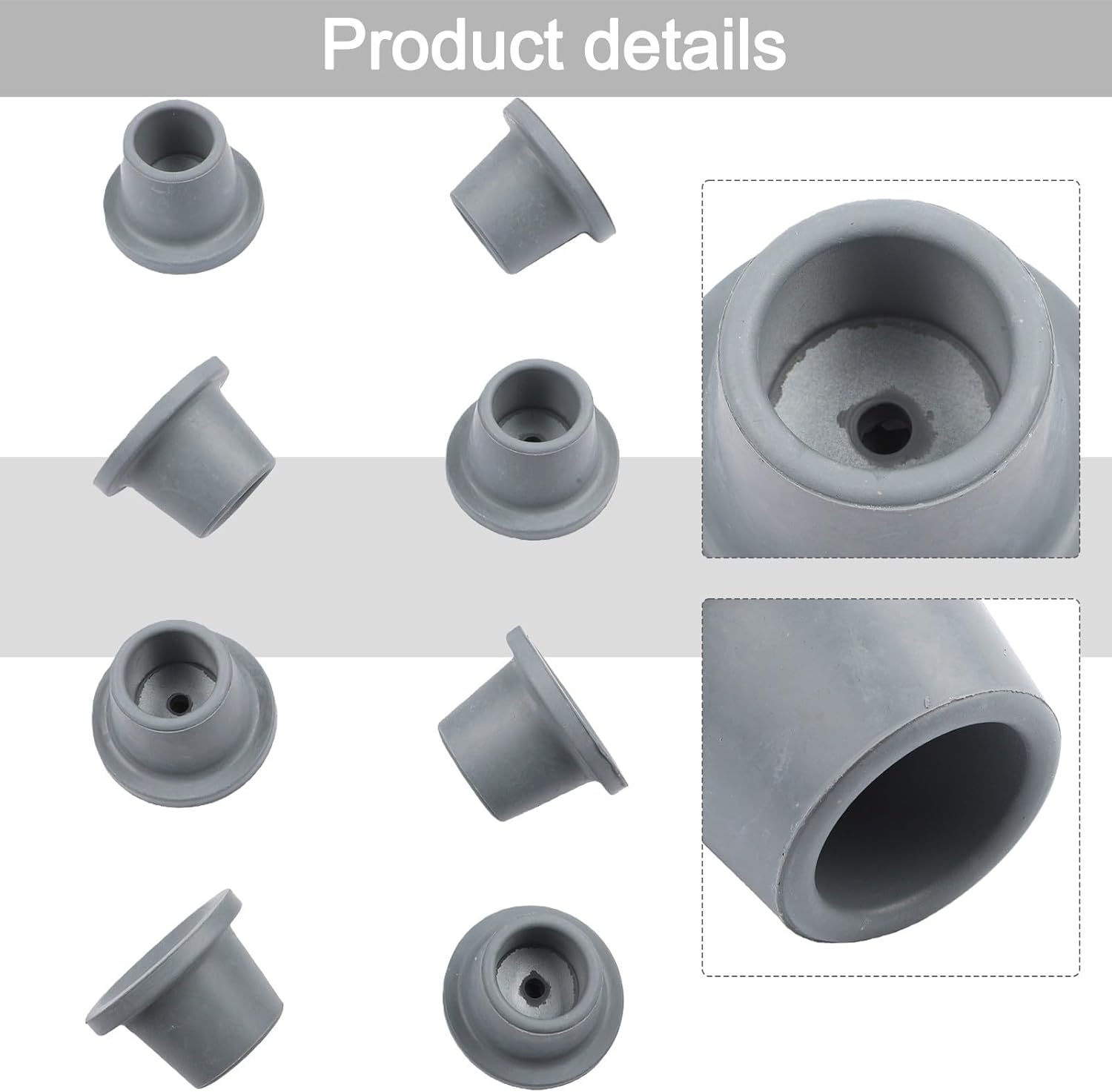 Set of 8 Shower Chair Rubber Feet Replacement Tips with Metal Reinforcement and Anti Slip Wide Bottom Design for Enhanced Bathroom Safety