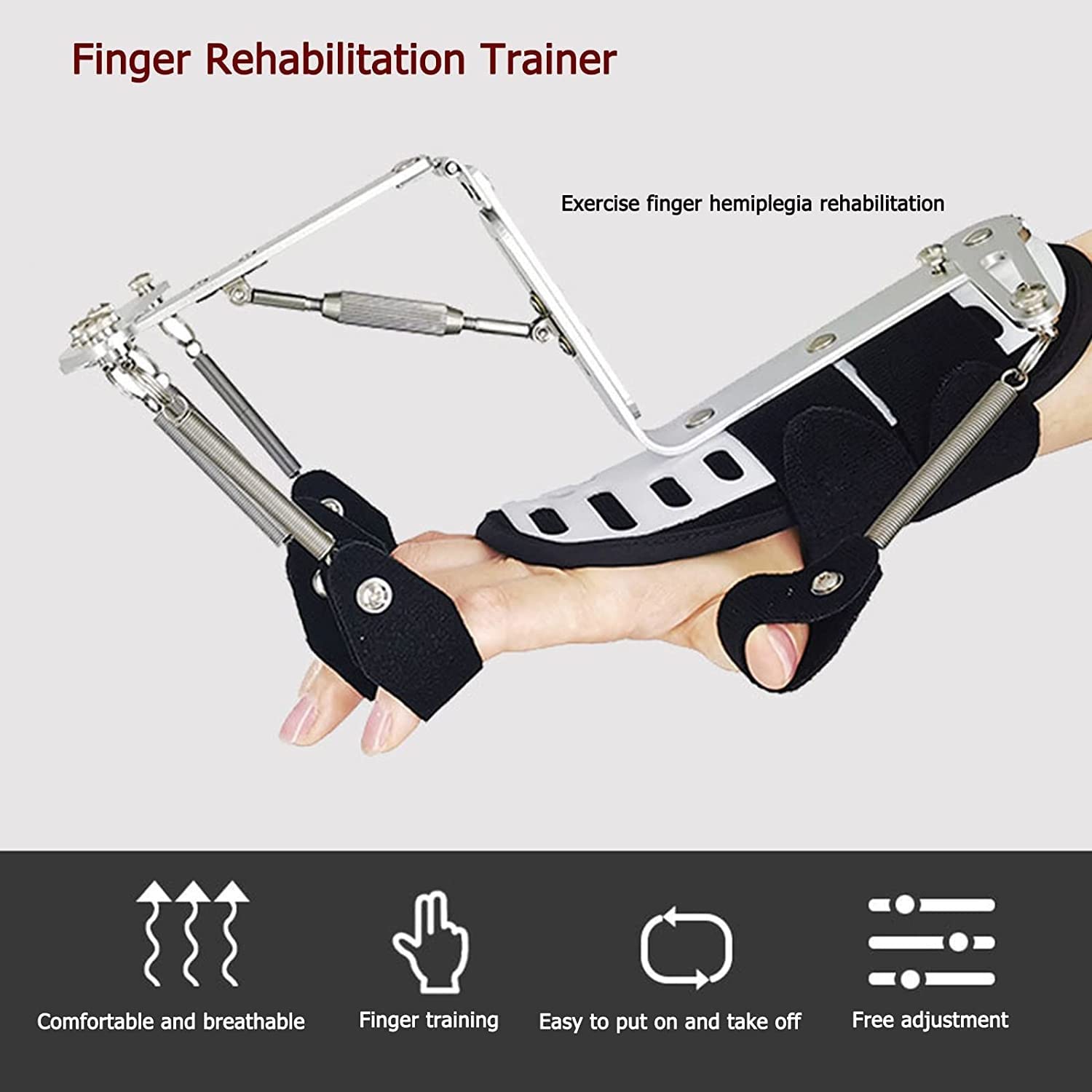 Órtesis de Dedo de Muñeca,Órtesis de Dispositivo de Entrenamiento de Dedo Y Muñeca Ajustable, para Rehabilitación de Manos y Dedos Ejercicio