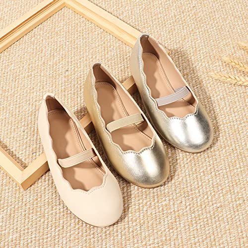 Espadrille Girls Children Shoes Leather Single Shoes Simple Elastic Belt Children Dance Shoes Flat Shoes Big Kid Sneaker3