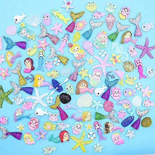 Image of Ulalaza 100pcs Slime Charms Mixed Set Resin Flatback Making Supplies For DIY Craft Making And Ornament Scrapbooking Beads Assorted Candy Fruit Cake Ornament