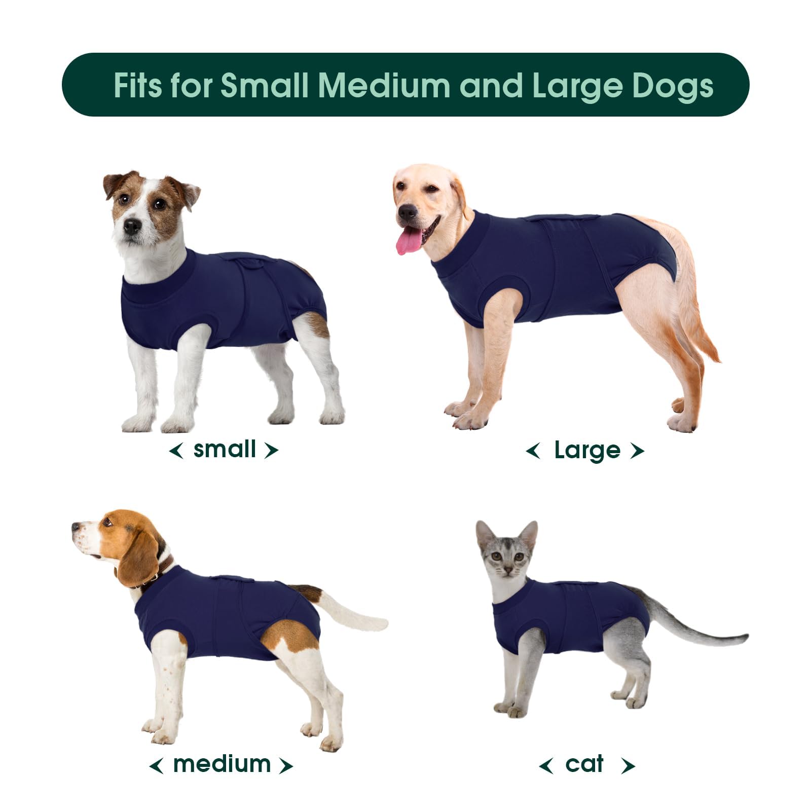 Kuoser XL - Traje de recuperación para perros ajustable después de la cirugía para perros machos y hembras, azul