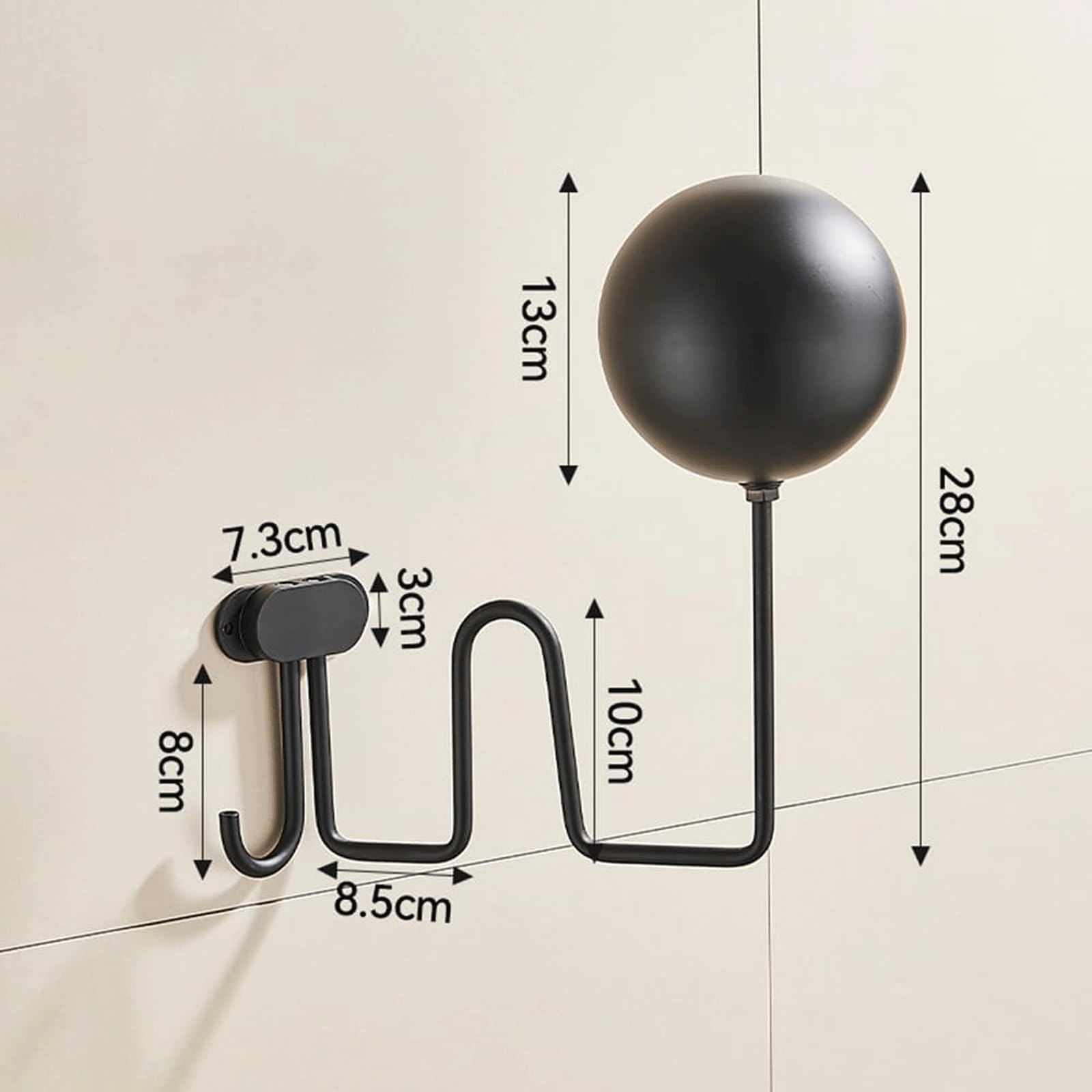 Motorradhelmständer Motorrad-Helmhalter aus Metall, Wandmontage, Helmaufhänger mit Haken, 180-Grad-Drehung, Display-Aufhängerständer für Mäntel, Mützen, Hüte Helme platzieren