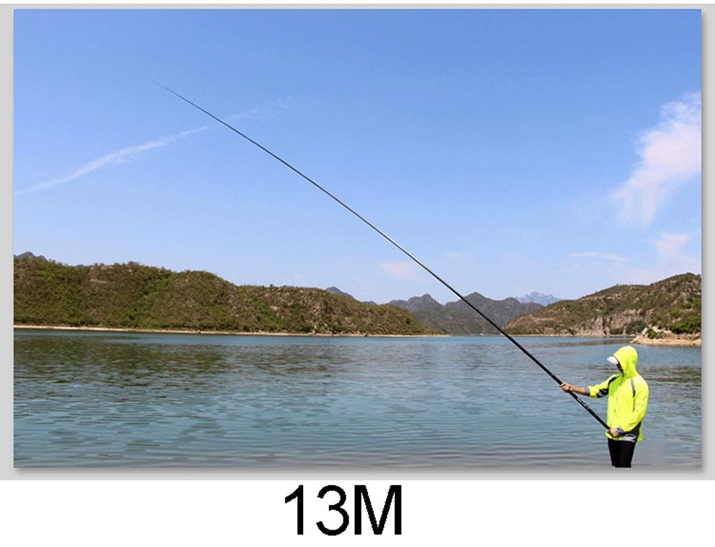 Carbon 8m 9m 10m 11m 12m 13m Power Hand Pole Angelrute Ultra Hard Super Light Teleskopstange Stick Ersatzspitze 06.05 (Size : 13m)…