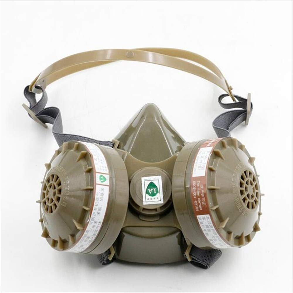 Respiratore Maschera Antigas, 2 Cartuccia A Carboni Attivi Valvola Respiratoria, Mezza Maschera Protezione Respiratoria Pesticidi, Sostanze Chimiche, Odore