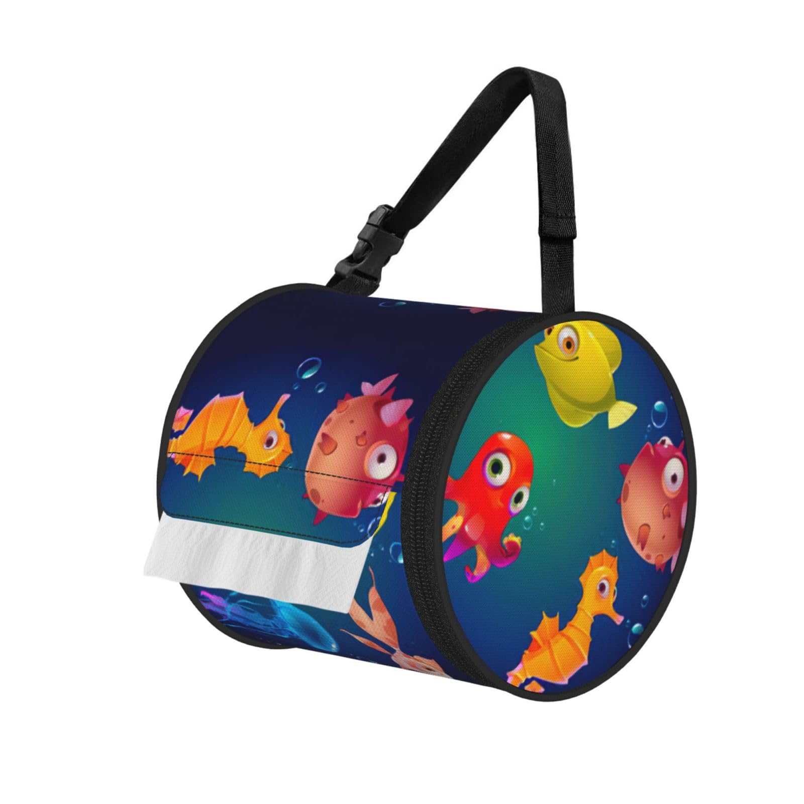 Sea Life Print Fashion Tissues Organizer Box, Hanging Tissue Holder For Purse Coins For Car Office Daily Outing